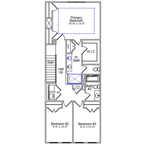 2D floor plan layout of this home in Nichols Landing, Charlotte, NC (Image 3).