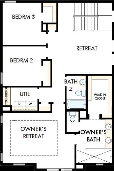 2D floor plan layout of this home in Jubilee - Grove Row Collection, Hockley, TX (Image 6). 2D floor plan layout of this home in Jubilee - Grove Row Collection, Hockley, TX (Image 6).