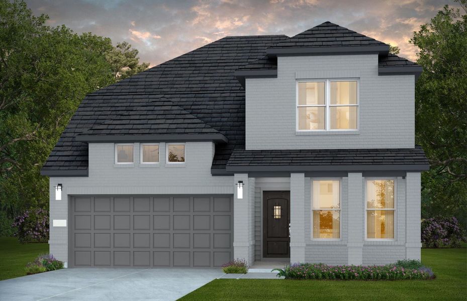 Representative exterior photo of a completed home built from the Jayton by Pulte Homes in Montgomery Bend, Montgomery, TX (Image 14). Representative exterior photo of a completed home built from the Jayton by Pulte Homes in Montgomery Bend, Montgomery, TX (Image 14).