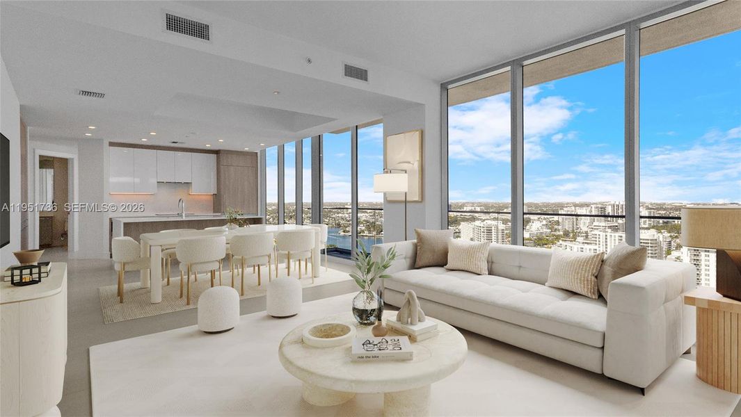 Furnished interior view inside a new home in , Fort Lauderdale (Image 8).
