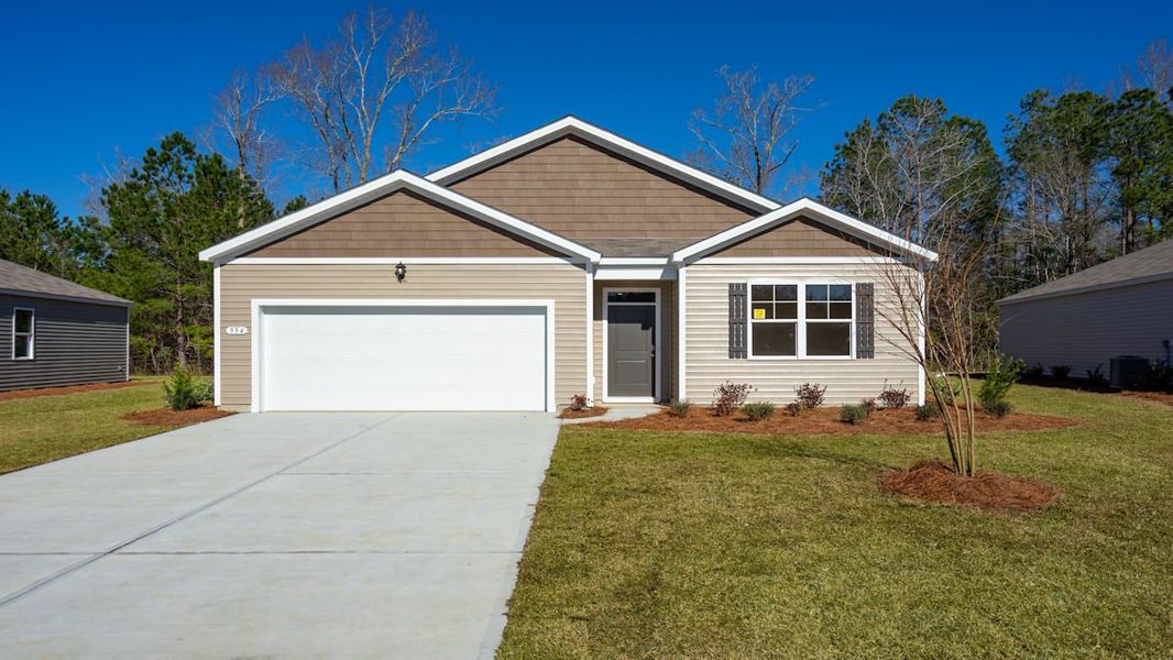 Representative exterior photo of a completed home built from the CALI by D.R. Horton in Ridgefield, Conway, SC (Image 2).