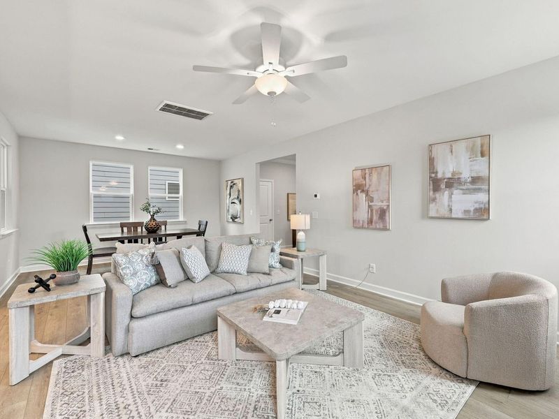 Furnished interior view inside a new home in Forestville Yard, Knightdale (Image 15). Furnished interior view inside a new home in Forestville Yard, Knightdale (Image 15).