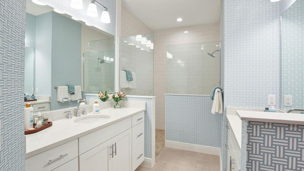 Furnished interior view inside a new home in Palm Grove Real Estate and Homes for Sale in Lakewood Ranch, FL - Neal Communities, Lakewood Ranch (Image 18).