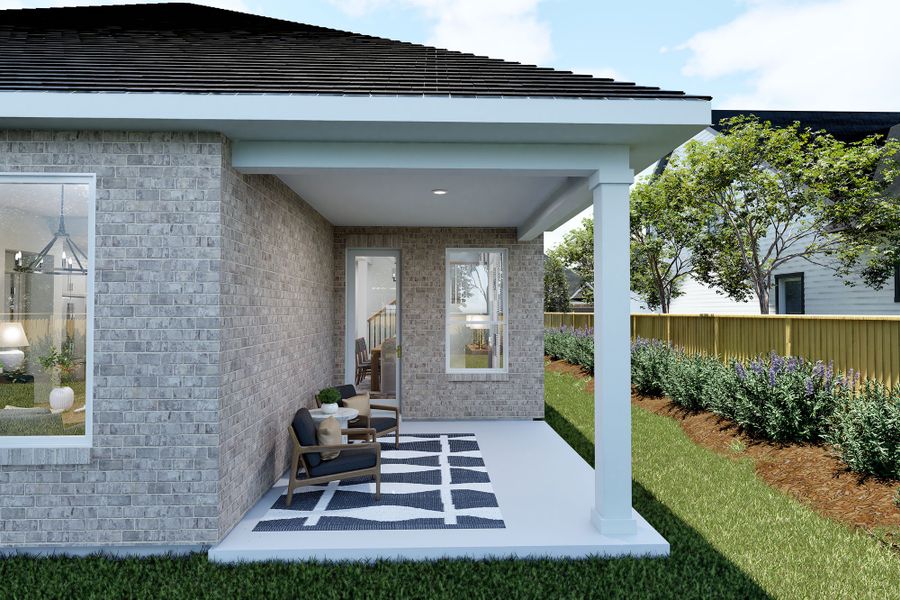 Representative exterior details of a home built from the The Myrtle by David Weekley Homes in The Grand Prairie - Retreat Collection, Hockley (Image 4).