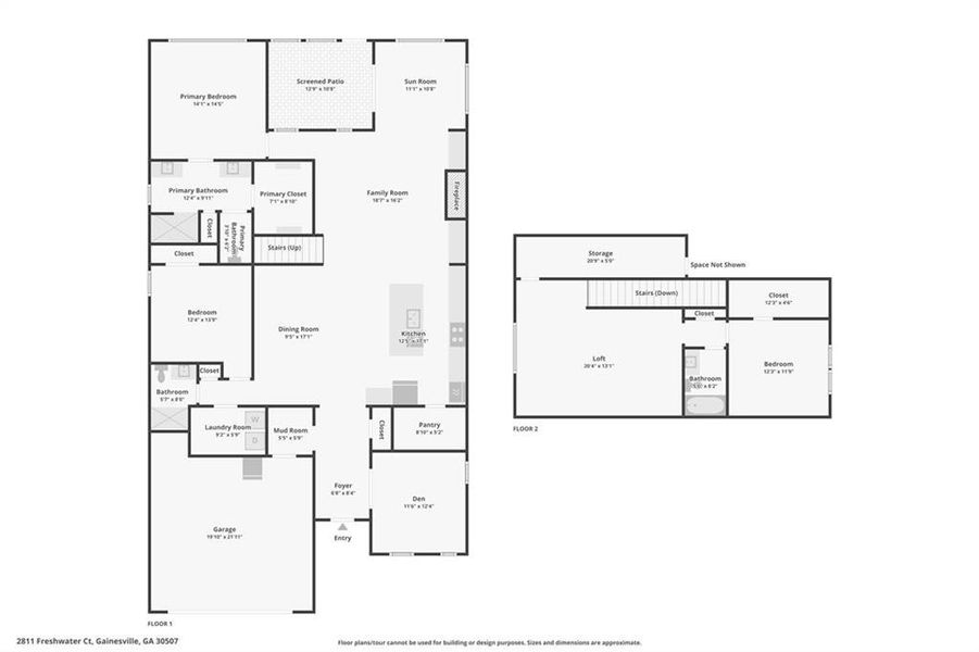 2D floor plan layout of this home in The Court at Gainesville Township, Gainesville, GA (Image 7).