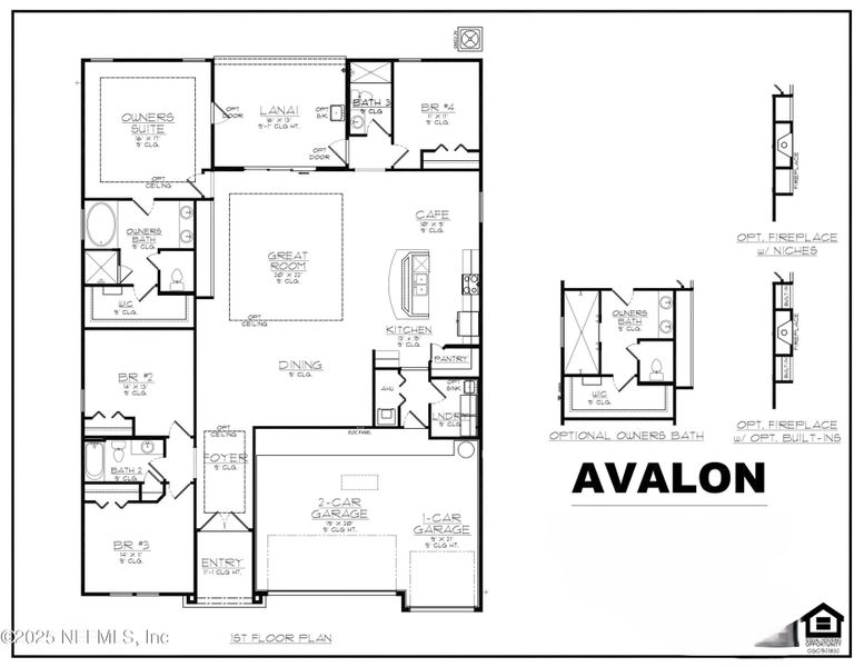 2D floor plan layout of this home in Silver Landing at SilverLeaf, St. Augustine, FL (Image 3).