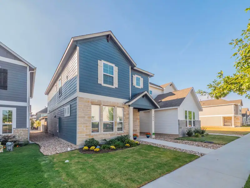 Exterior details and patio area of a home in , Leander (Image 2). Exterior details and patio area of a home in , Leander (Image 2).