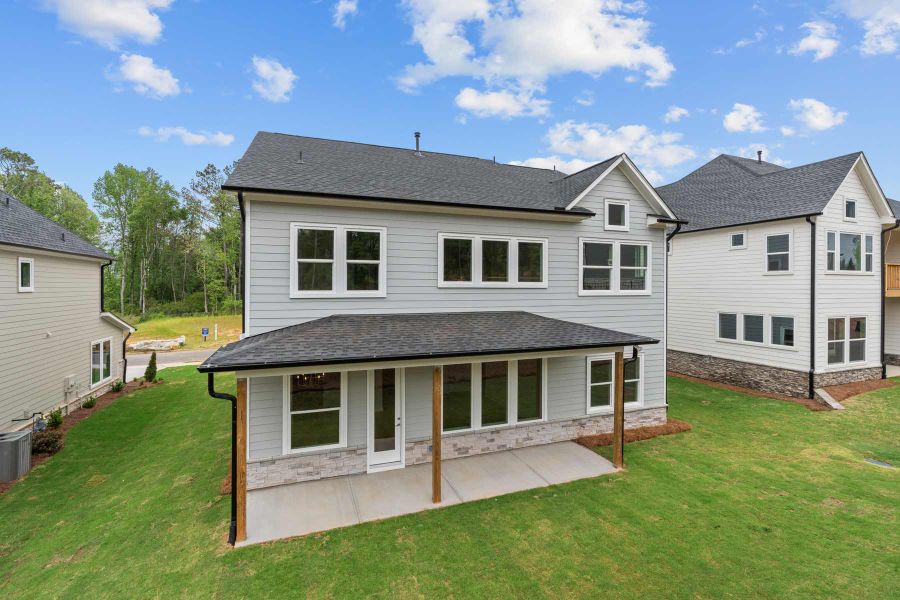 Representative exterior details of a home built from the The Waterrock by David Weekley Homes in Settingdown Farms, Cumming (Image 3).