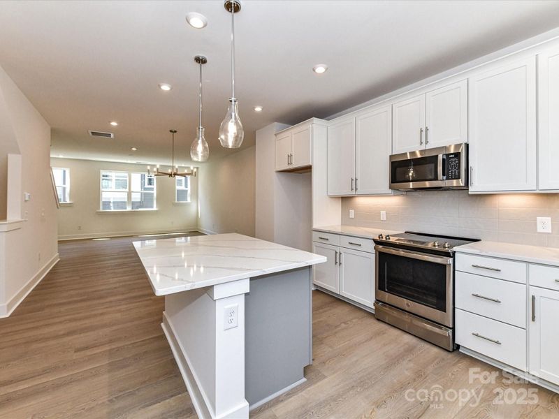 Designer Selected Colors and Finishes with Contrasting Island.