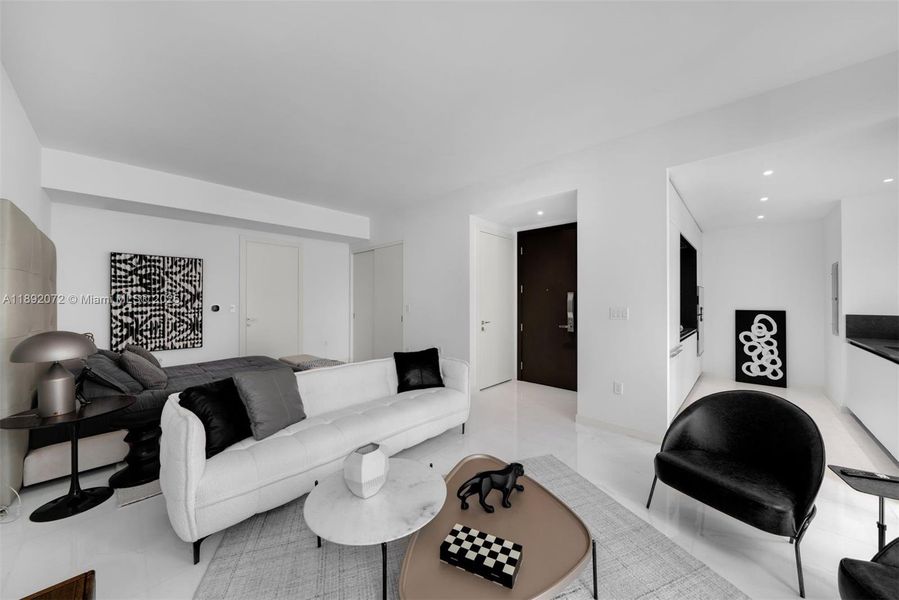 Furnished interior view inside a new home in Aston Martin Residences, Miami (Image 3).