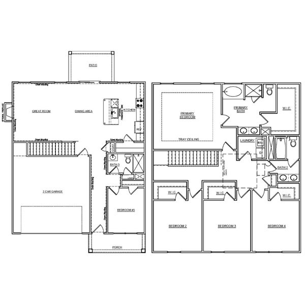 2D floor plan layout for the Loblolly Select N by McGuinn Homes in Broadway Lake, Anderson, SC (Image 2). 2D floor plan layout for the Loblolly Select N by McGuinn Homes in Broadway Lake, Anderson, SC (Image 2).