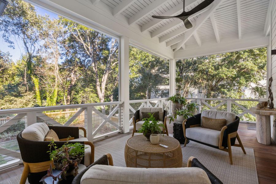 Exterior details and patio area of a home in , Sullivan's Island (Image 23).