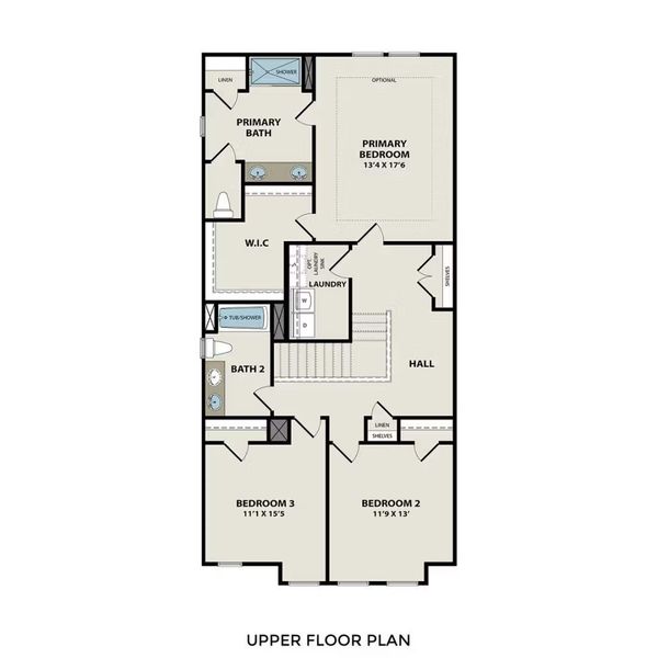 2D floor plan layout of this home in Lake Park Villas, Wylie, TX (Image 6).