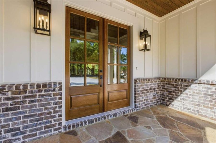Exterior details and patio area of a home in , Clarkesville (Image 32).