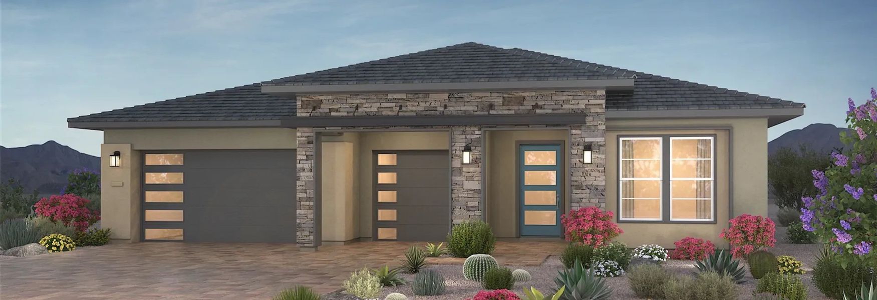 Front exterior of a new home in Ridgecrest™—a Trilogy® Boutique Community™, Peoria, AZ, highlighting curb appeal (Image 2).