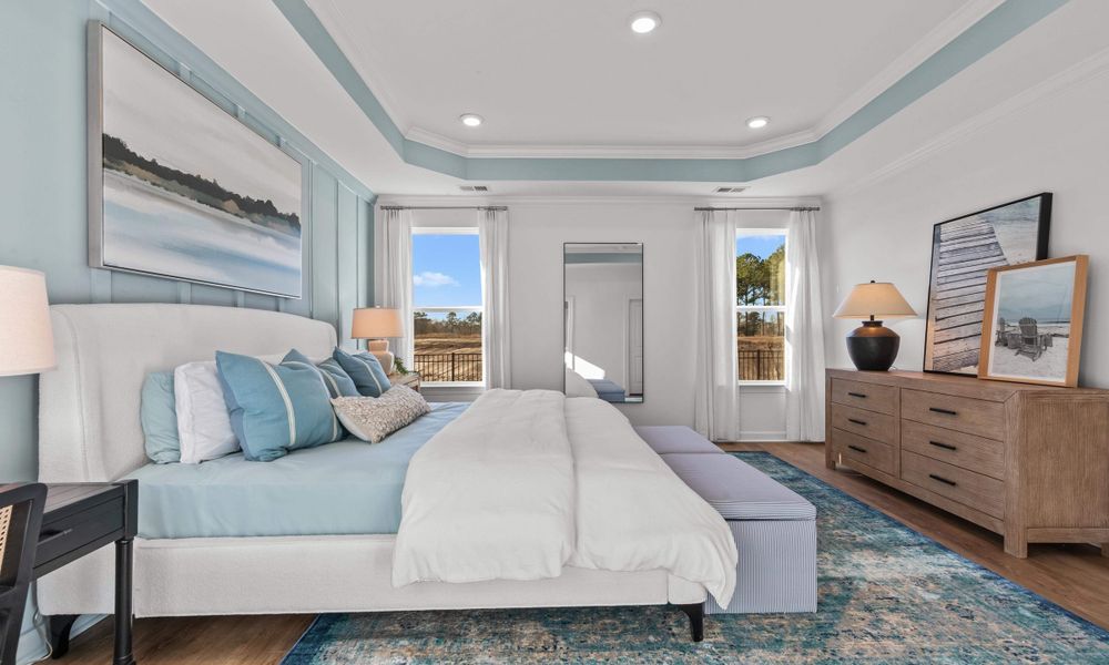 Representative furnished interior of a home built from the The Longboard by Chesapeake Homes in Bridgewater - Shorehaven Village, Little River (Image 14).