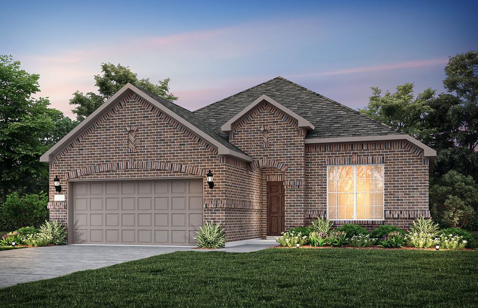 The Emory, a one-story home with 2-car garage, shown with Home Exterior 33