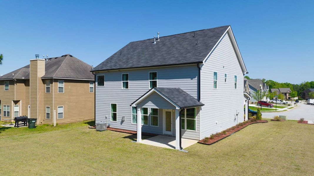 Representative exterior details of a home built from the Fleetwood by D.R. Horton in Evergreen Crossing, Locust Grove (Image 28).