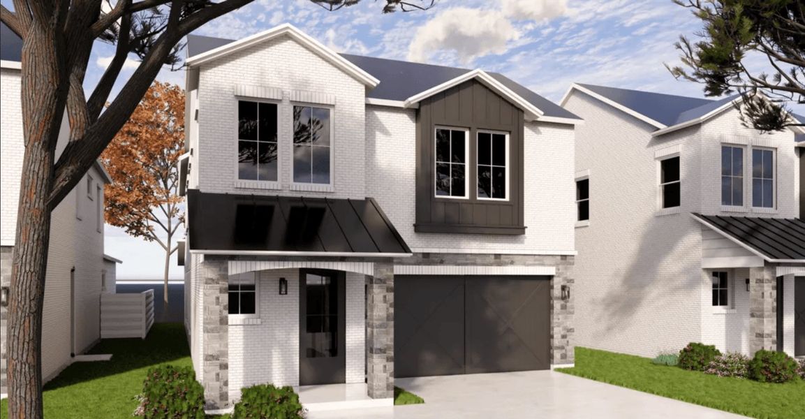 Representative exterior photo of a completed home built from the Plan 2 by Monarch Homes in Royal Court, Frisco, TX (Image 22).