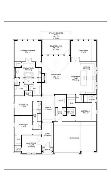 2D floor plan layout of this home in Sweetgrass, Haslet, TX (Image 2).