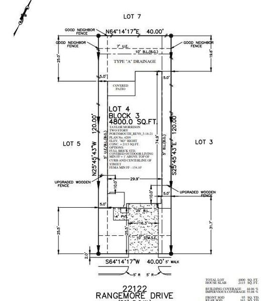 22122 Rangemore Plot Plan 22122 Rangemore Plot Plan