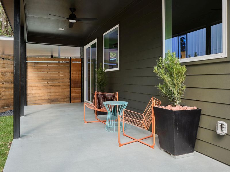 View of patio with a ceiling fan View of patio with a ceiling fan