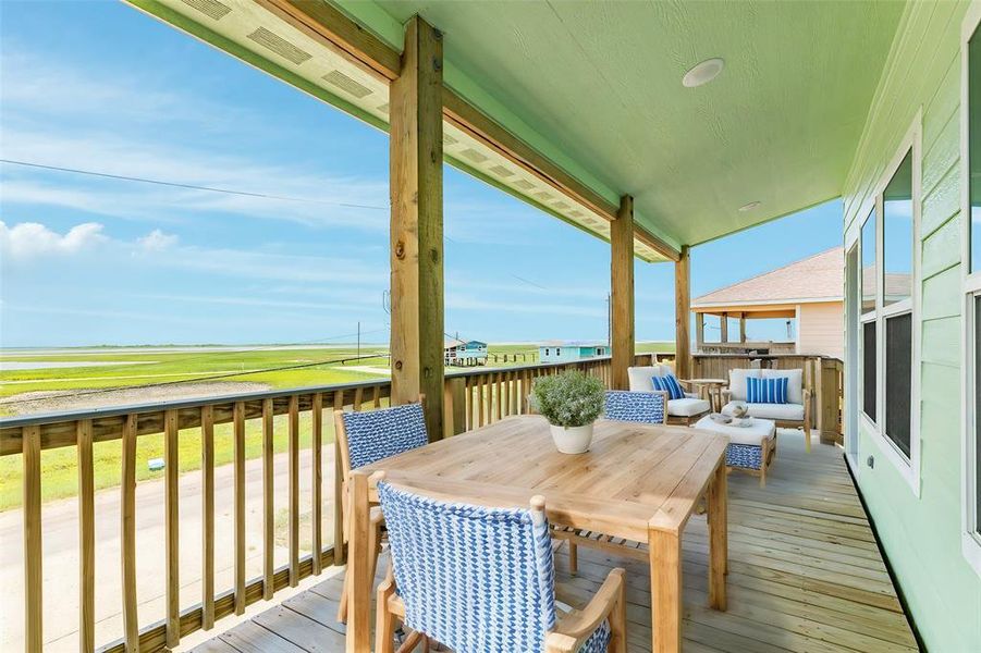 Covered Deck to enjoy nature and wth family and friends. (virtually staged)