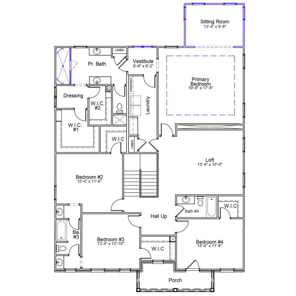 2D floor plan layout of this home in Bens Crossing, Woodruff, SC (Image 4).