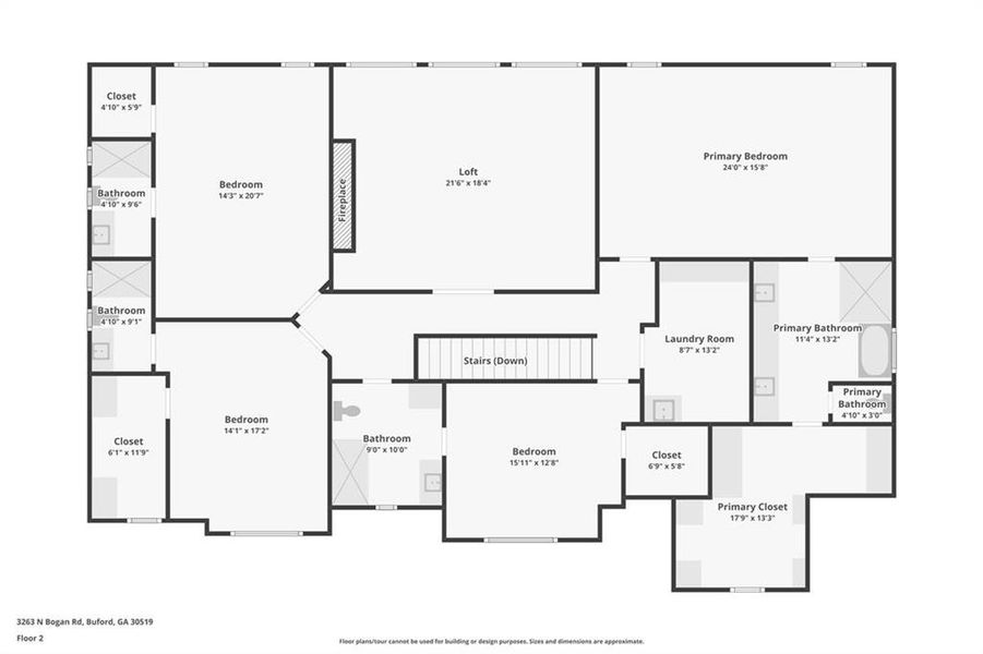 2D floor plan layout of this home in , Buford, GA (Image 6).
