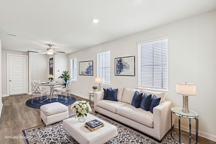 Furnished interior view inside a new home in Spring Brook Village - City Series, Houston (Image 4). Furnished interior view inside a new home in Spring Brook Village - City Series, Houston (Image 4).