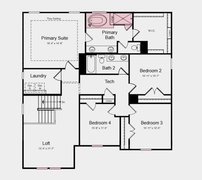 2D floor plan layout for the Madison Premier by Taylor Morrison in Stafford at Langtree, Mooresville, NC (Image 3).