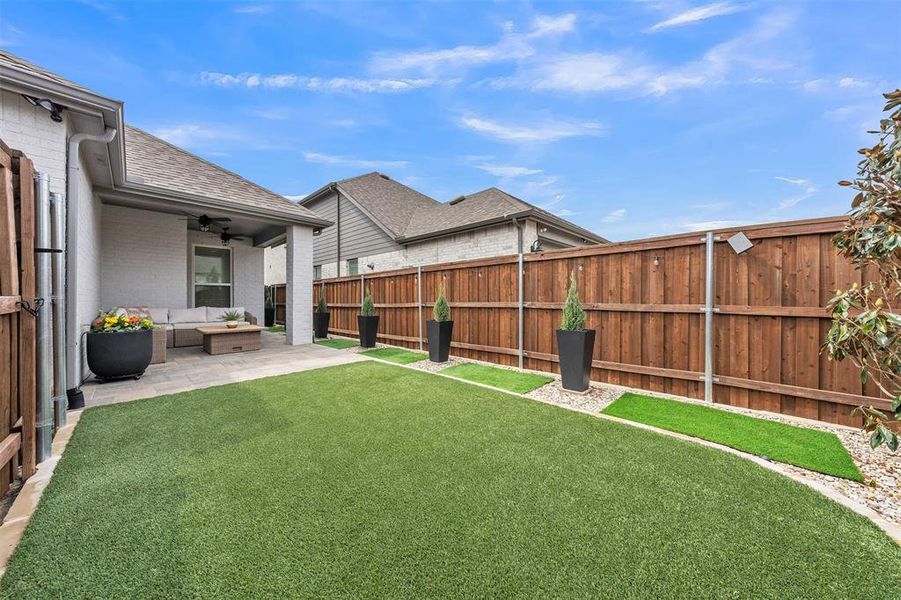 Exterior details and patio area of a home in Karis, Crowley (Image 22).