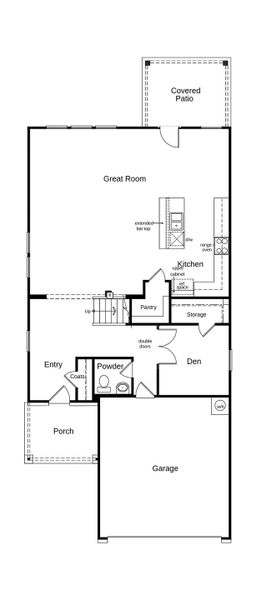2D floor plan layout of this home in Salerno - Heritage Collection, Round Rock, TX (Image 3).