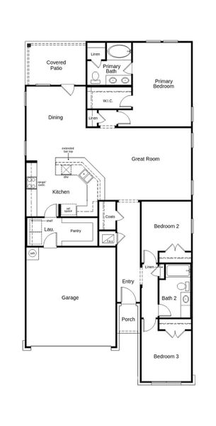 2D floor plan layout of this home in Stoney Chase, Del Valle, TX (Image 3).