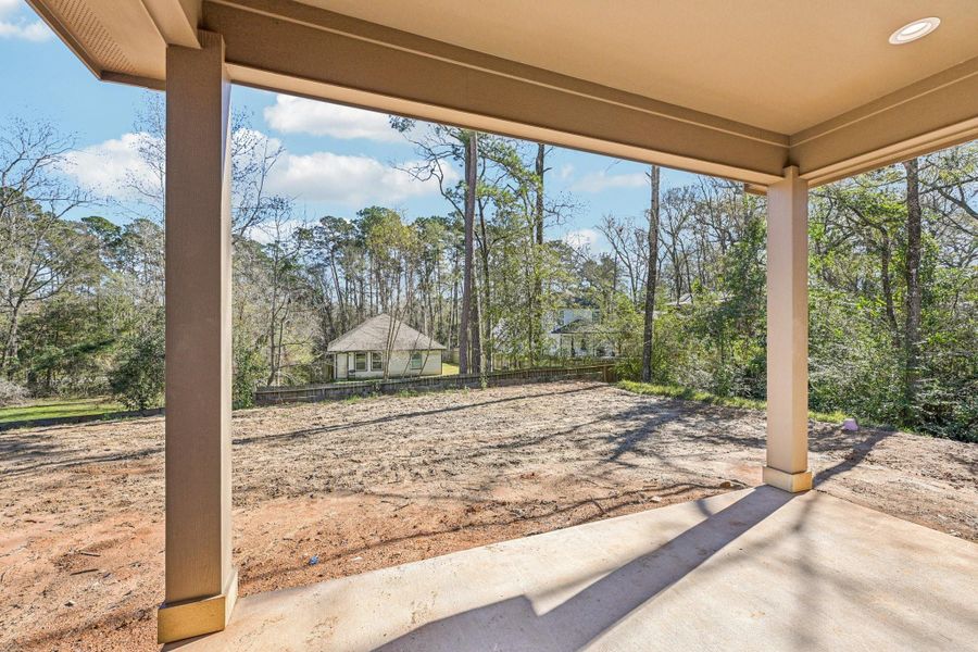 view from the covered patio, Perfect for outdoor activities and relaxation.