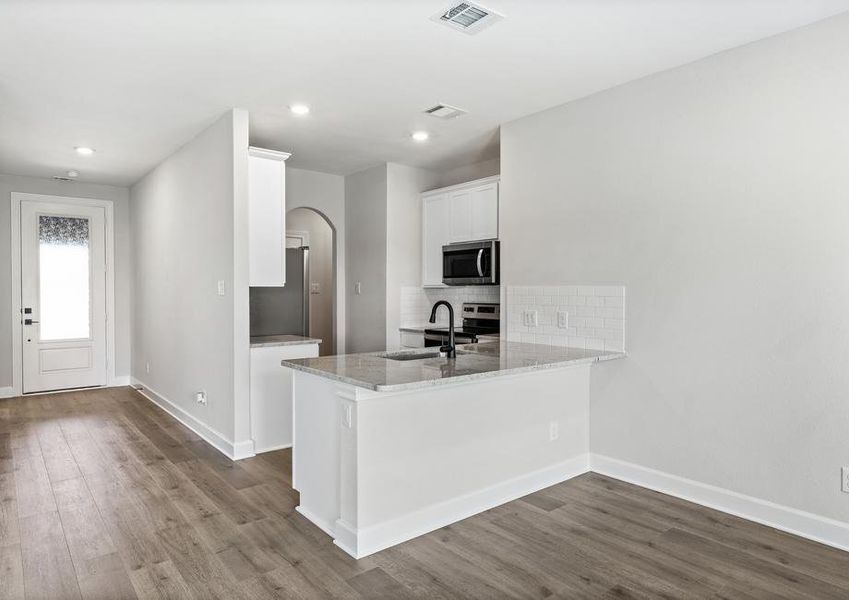 The front door of the Rio Grande leads right into the kitchen.