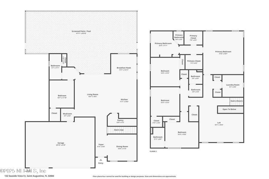 2D floor plan layout of this home in Seaside Vista, St. Augustine, FL (Image 5). 2D floor plan layout of this home in Seaside Vista, St. Augustine, FL (Image 5).