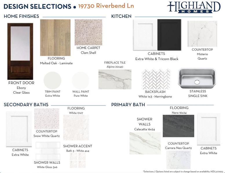 Sample of building materials used in homes in Bridgeland Central: The Villas, Cypress (Image 38).