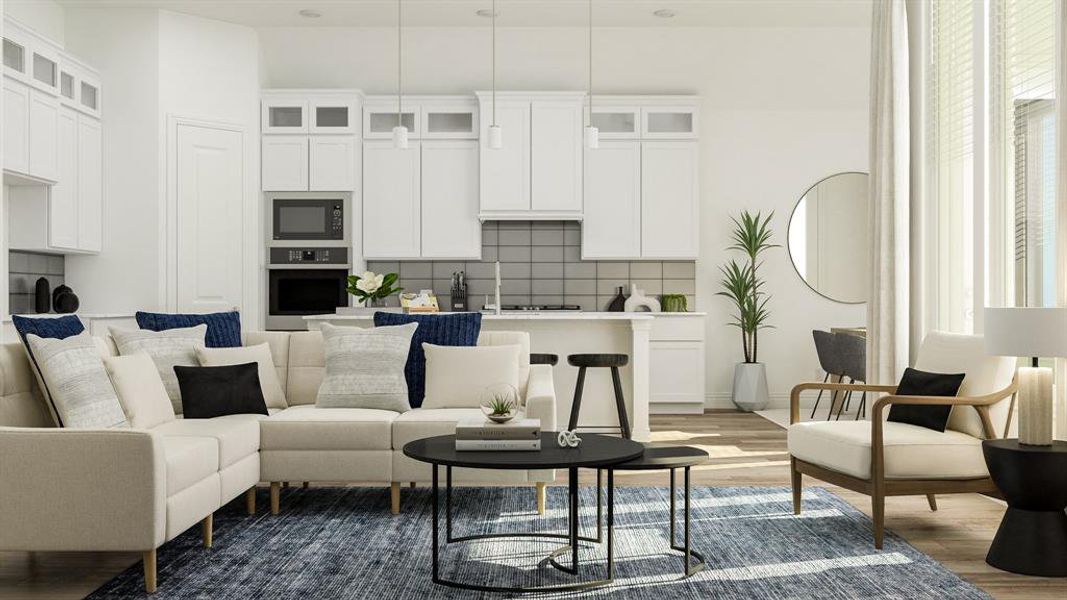 Living room featuring hardwood / wood-style floors