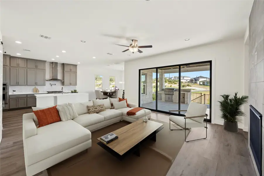Furnished interior view inside a new home in Rough Hollow, Lakeway (Image 6). Furnished interior view inside a new home in Rough Hollow, Lakeway (Image 6).