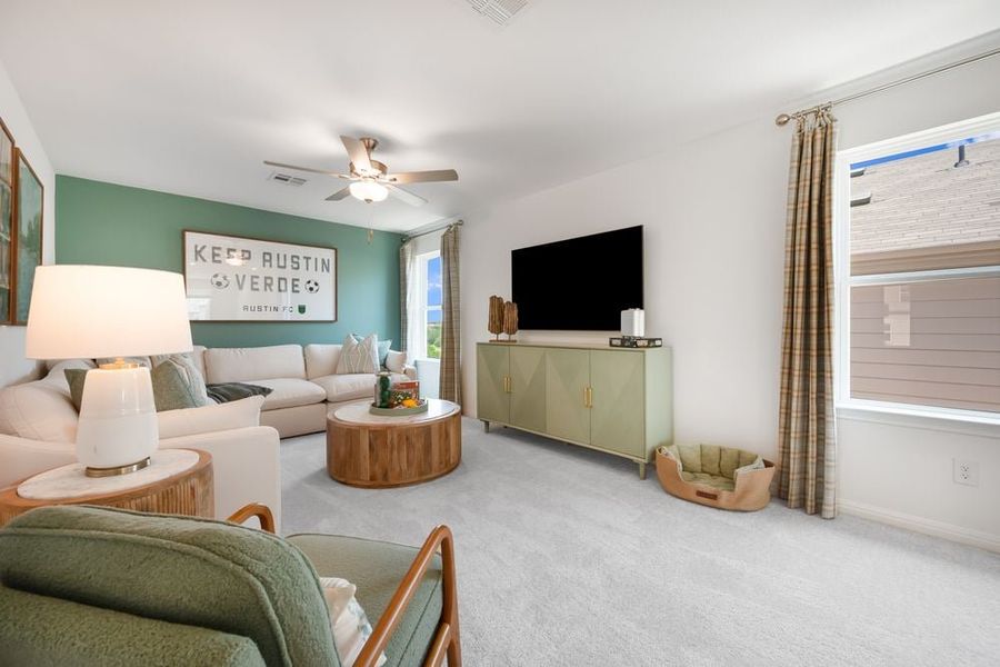 Furnished interior view inside a new home in Village Grove, Dripping Springs (Image 10).