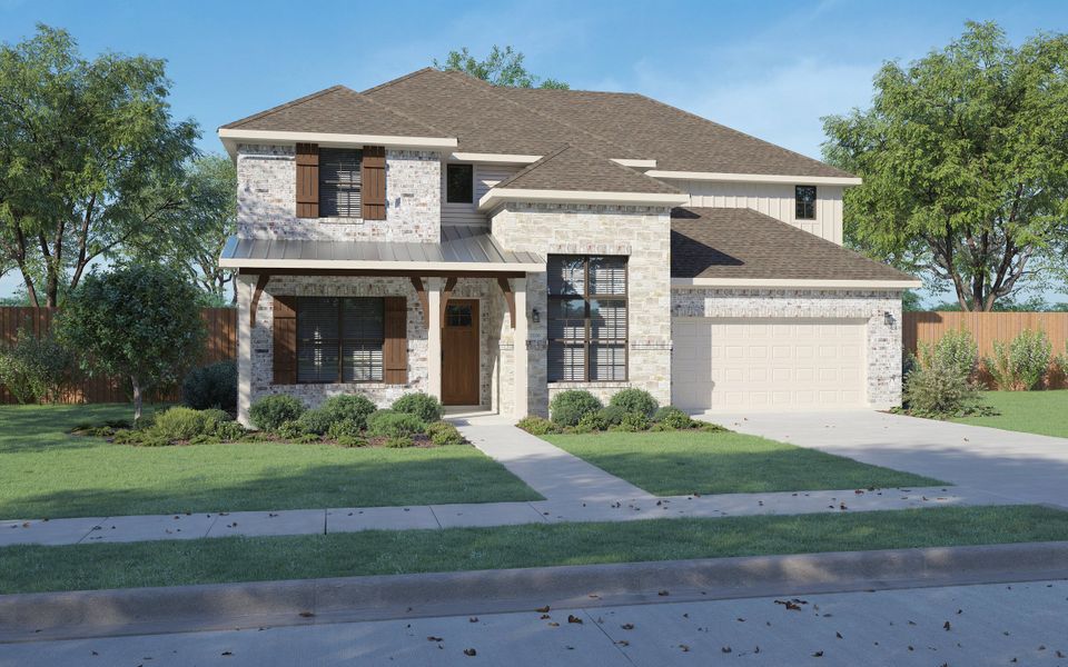 Representative exterior photo of a completed home built from the Olympic by Centre Living Homes in Rainwater Crossing, Celina, TX (Image 4).