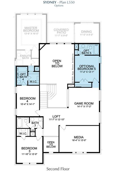 2D floor plan layout for the Syndey by Landon Homes in East Village - Classic Series, Frisco, TX (Image 23).