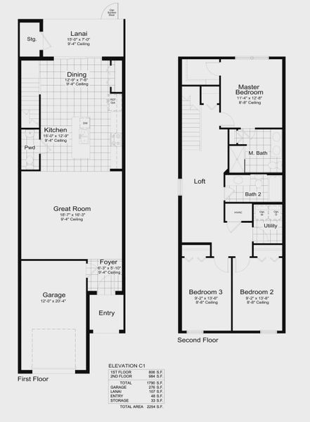 2D floor plan layout for the Morgan by Neal Communities in SkySail, Naples, FL (Image 3).