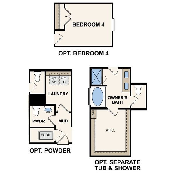 2D floor plan layout for the Erie by Century Communities in Cloverleaf, Austin, TX (Image 4).
