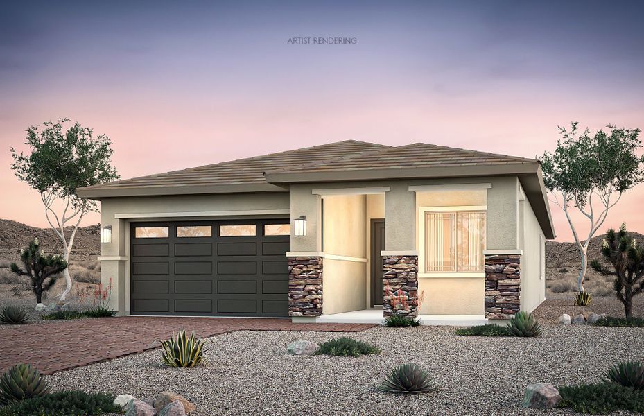 Representative exterior photo of a completed home built from the Haskell by Pulte Homes in Regent Hills - Meadow Series, Buckeye, AZ (Image 17).