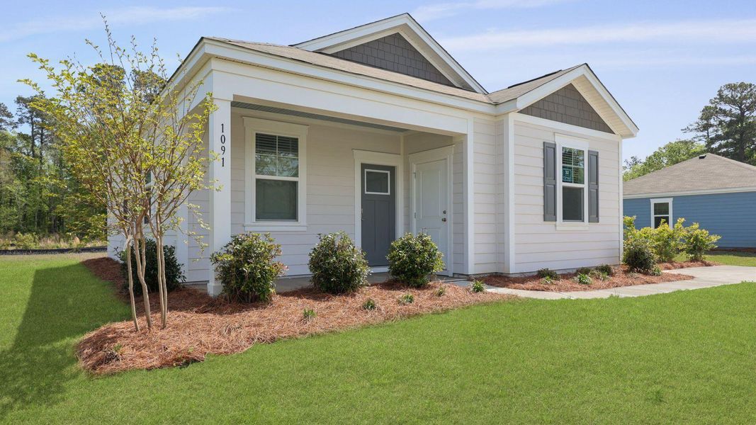 Front exterior of a new home in North Shore, Summerton, SC, highlighting curb appeal (Image 19).