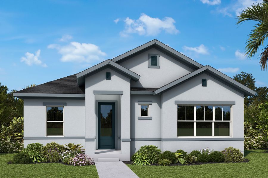Representative exterior photo of a completed home built from the The Bellmeade by David Weekley Homes in Reflections at Olympus – Legacy, Clermont, FL (Image 10). Representative exterior photo of a completed home built from the The Bellmeade by David Weekley Homes in Reflections at Olympus – Legacy, Clermont, FL (Image 10).