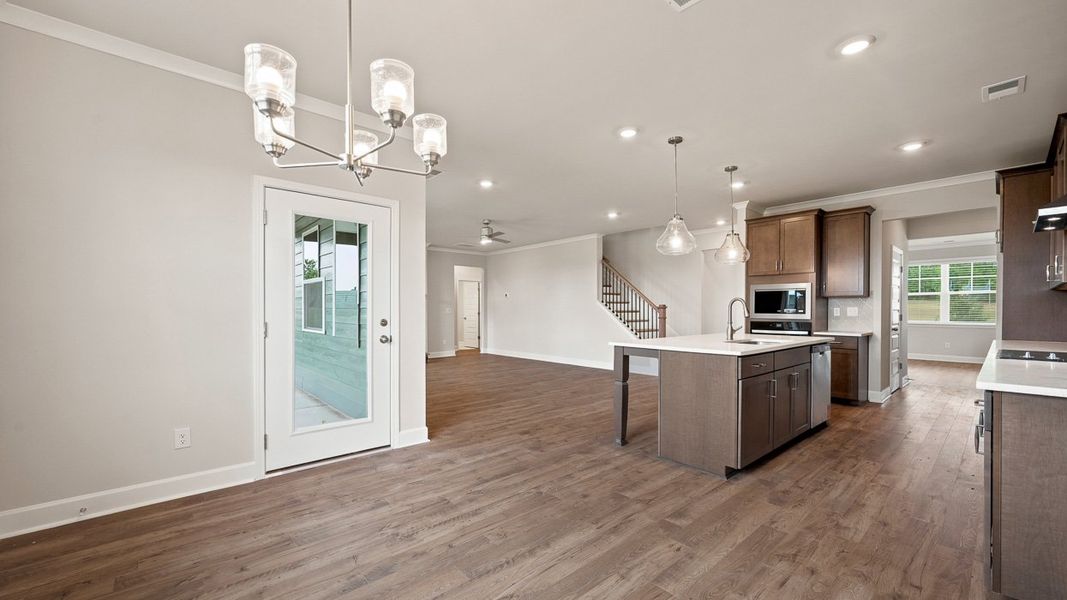 Representative furnished interior of a home built from the Emerson by D.R. Horton in Evergreen Crossing, Locust Grove (Image 9).