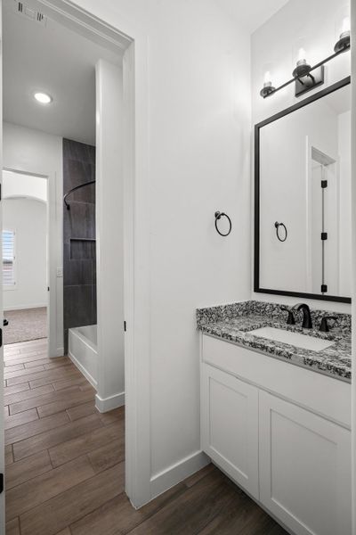 Representative furnished interior of a home built from the Scottsdale by LEH. Homes in Painted Sky, El Paso (Image 33). Representative furnished interior of a home built from the Scottsdale by LEH. Homes in Painted Sky, El Paso (Image 33).